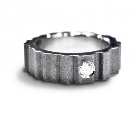 
	Titanium and diamond ring
