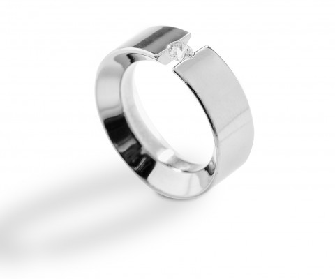 
	AC.5 Natural titanium ring with 10 points diamond
