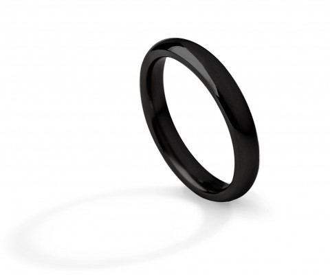
	Comfort wedding ring 3 mm, black color pvd-dlc, polished

