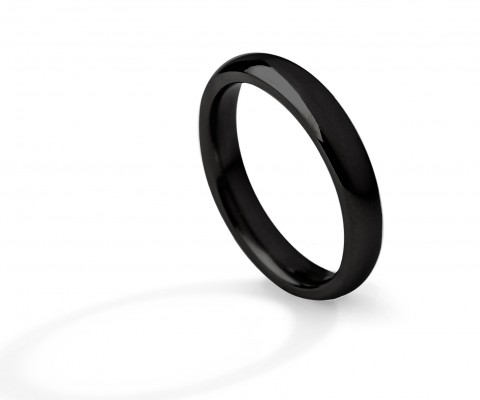 
	Comfort wedding ring 4 mm, black color pvd-dlc, polished
