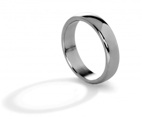 
	Classic wedding ring high band, natural titanium, polished
