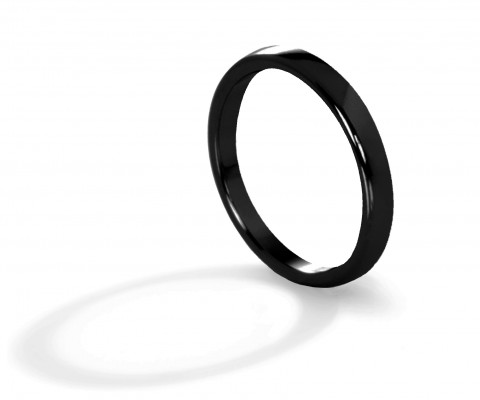 
	Classica wedding ring low band, black color pvd-dlc, polished
