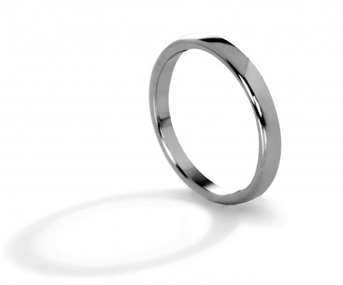 
	Classic wedding ring low band, natural titanium, polished
