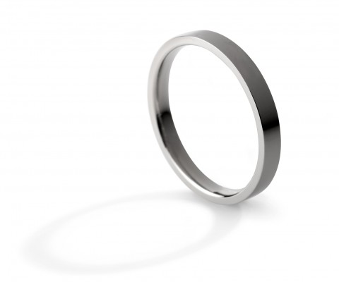 
	A.15 comfort flat wedding ring 3 mm, natural titanium, polished
