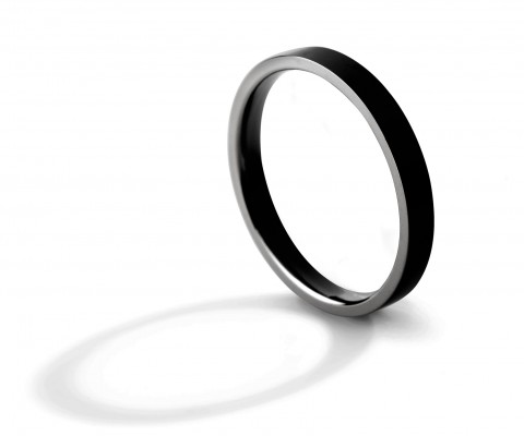 
	A.15 comfort flat wedding ring, black color pvd-dlc, polished
