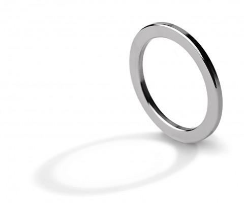
	Washer wedding ring, natural titanium, polished
