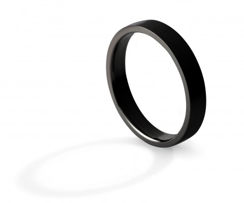 
	A.16, Comfort flat wedding ring 4 mm, Black color, polished
