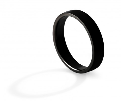 
	A.17, Comfort flat wedding ring 5 mm, Black color, polished
